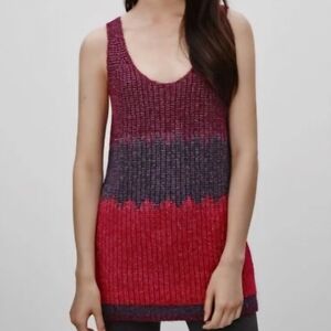 Aritzia Red and Purple Knit Tank Top